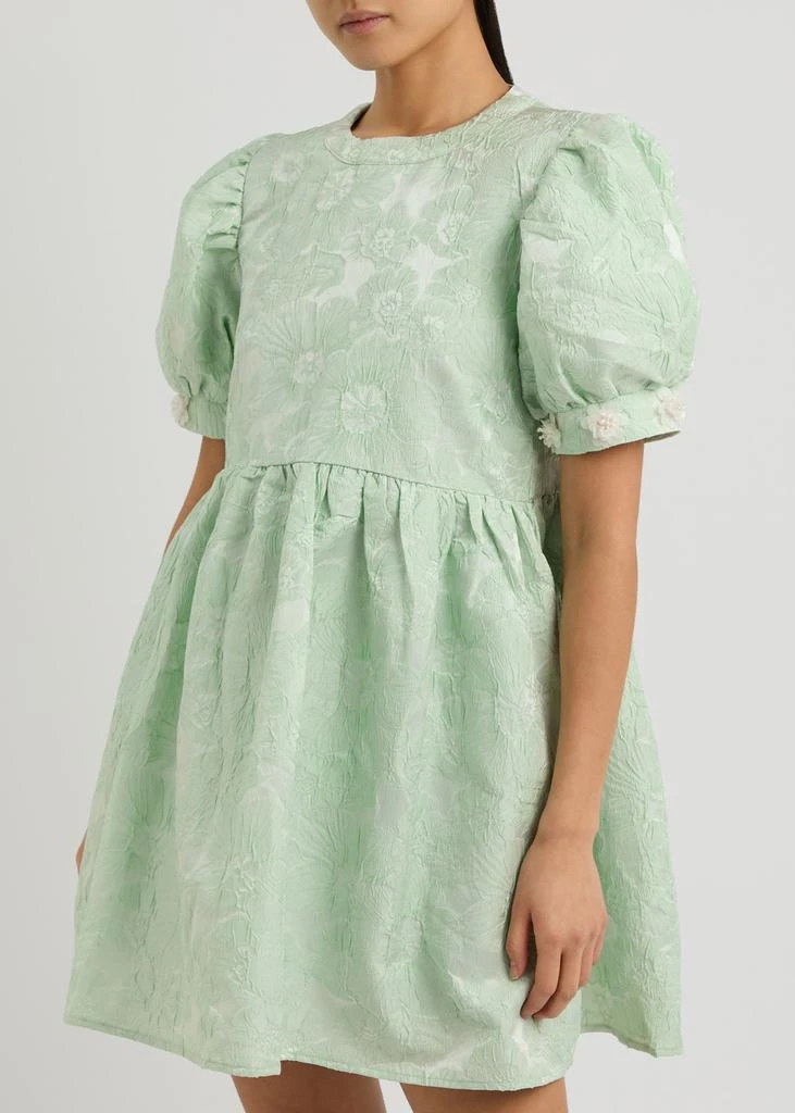 Sister Jane Plume floral-jacquard cloqué mini dress 2