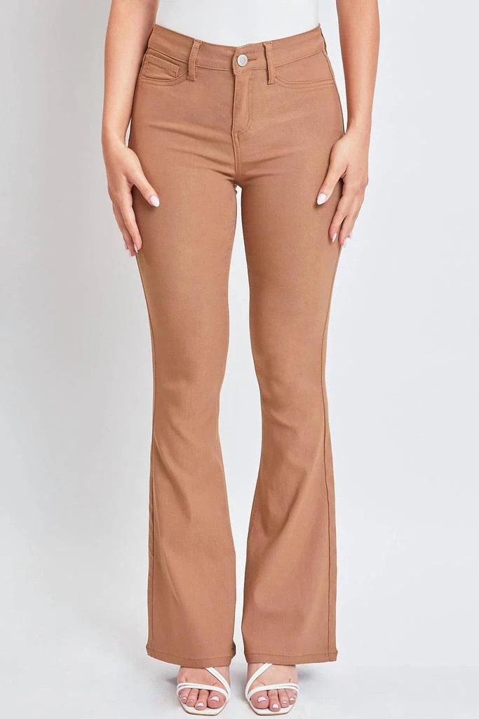 YMI Hyperstretch High Rise Flare Denim In Almond 1
