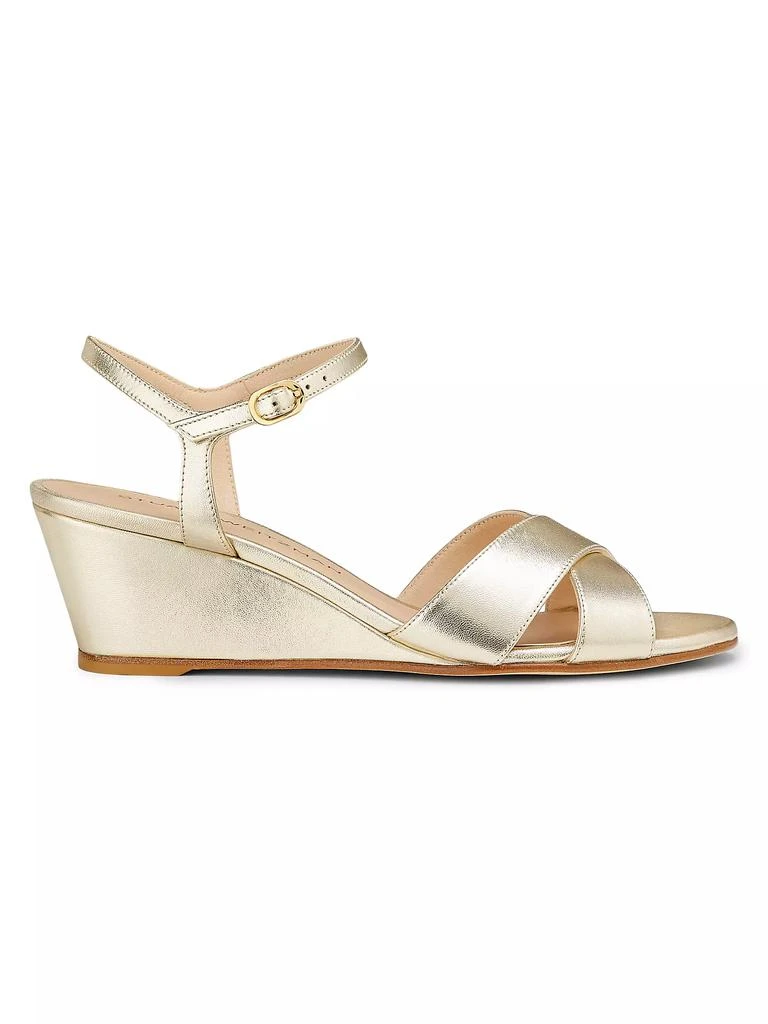 Stuart Weitzman Dayna 50MM Metallic Leather Wedge Sandals 1