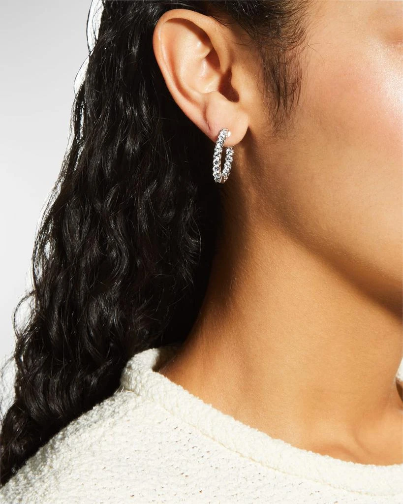 Memoire 18k White Gold Diamond U-Basket Hoop Earrings, 3.19tcw 2