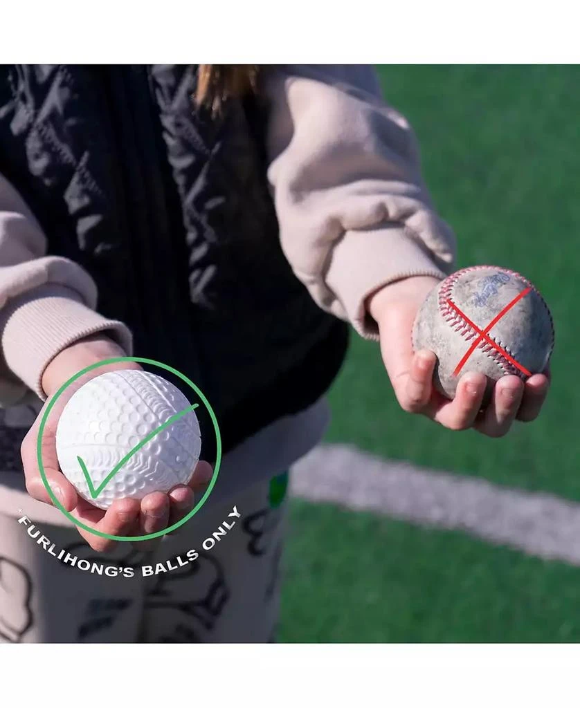 Furlihong Portable Baseball Pitching Machine with Bat and 12 Training Balls Battery Powered with 3 Adjustable Launch Angles for Kids and Beginners 3