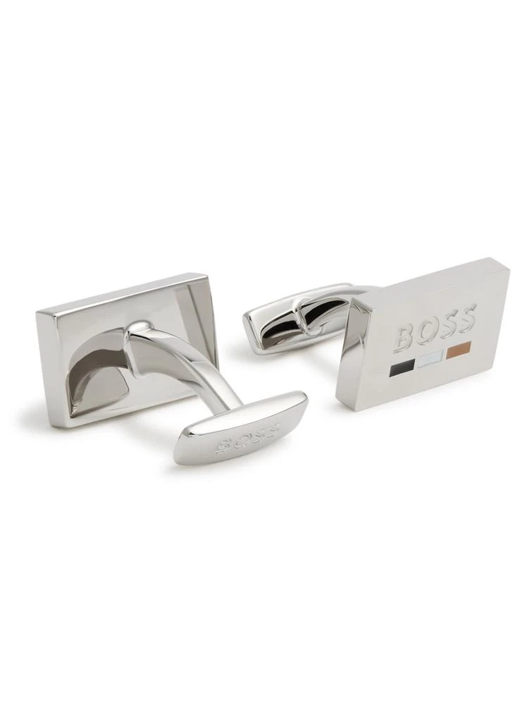 Hugo Boss Logo-engraved metal cufflinks 1