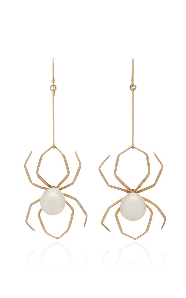 Annette Ferdinandsen Annette Ferdinandsen - Spider 14K Yellow Gold Pearl; Ruby Earrings - White - OS - Moda Operandi - Gifts For Her