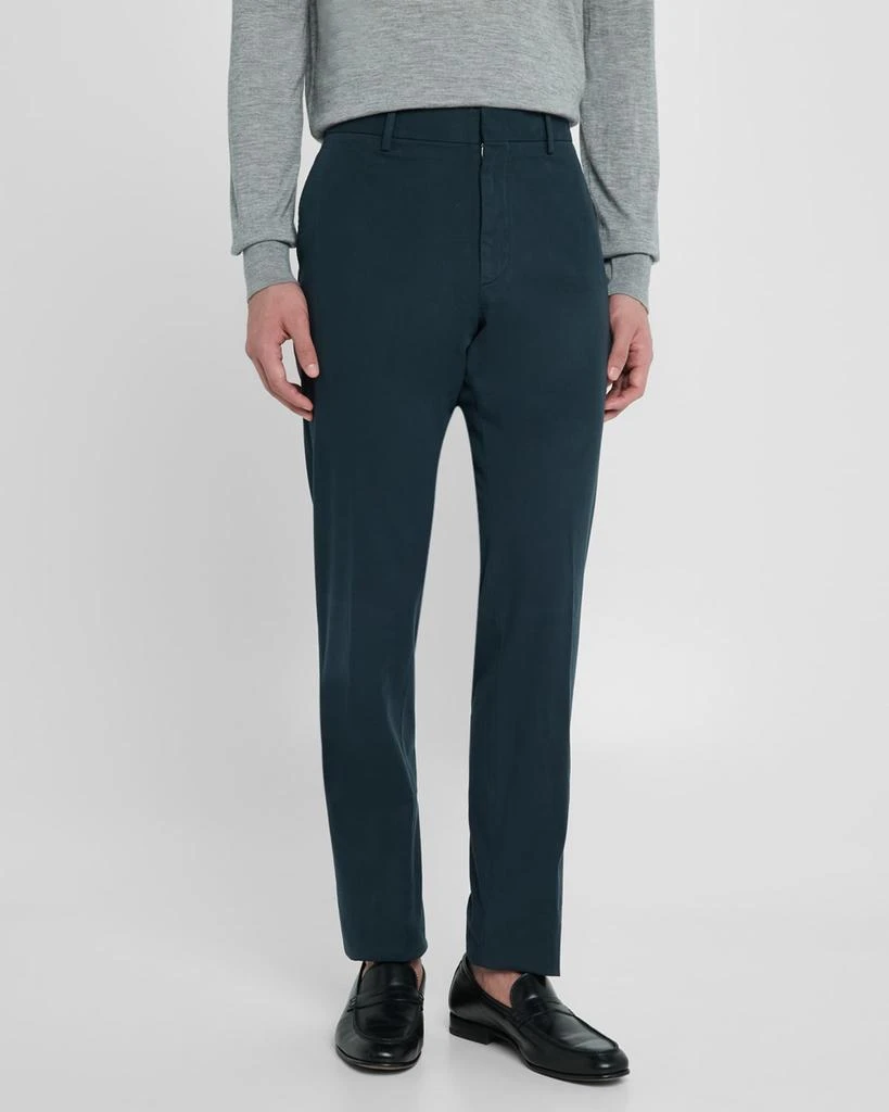 Zegna Men's Straight Fit Flat-Front Pants 4