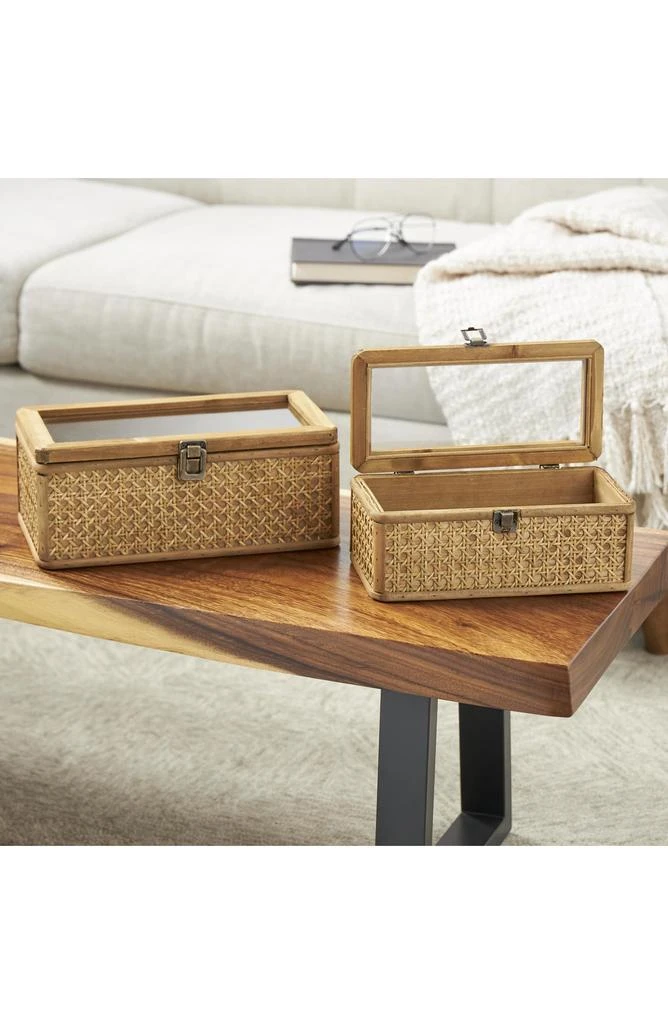 UMA Set of 2 Natural Rattan Boxes 8