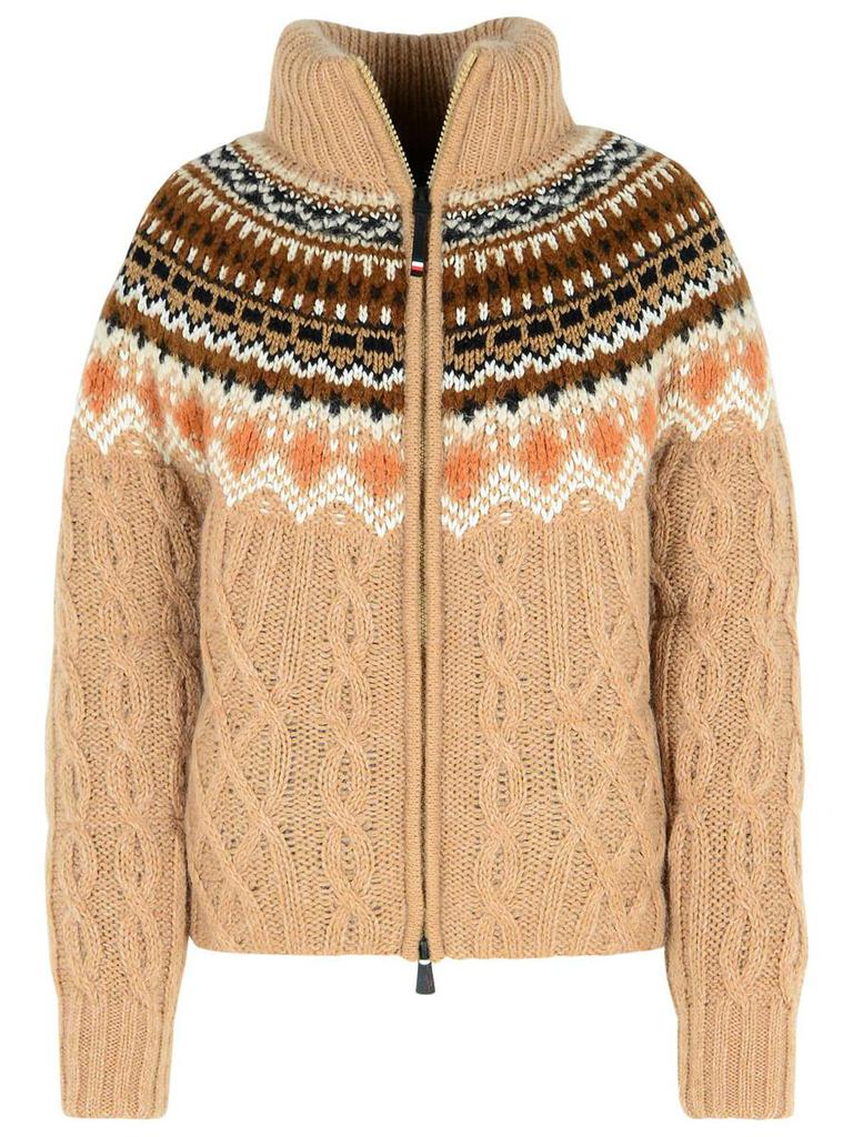 Moncler Moncler Grenoble 'Wagrain' Beige Wool Blend Down Jacket