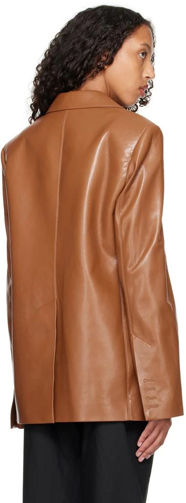 Nanushka Tan Karo Vegan Leather Blazer 3