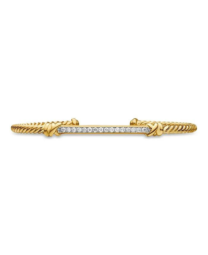 David Yurman Petite Helena Two Station Wrap Bracelet in 18K Yellow Gold with Diamonds
