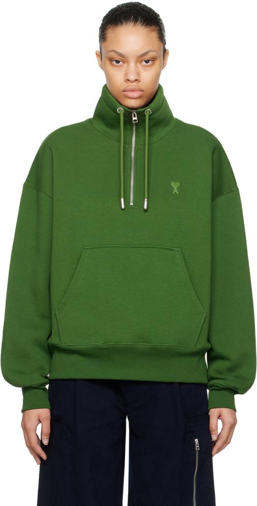 AMI Paris Green Ami de Cœur Sweatshirt