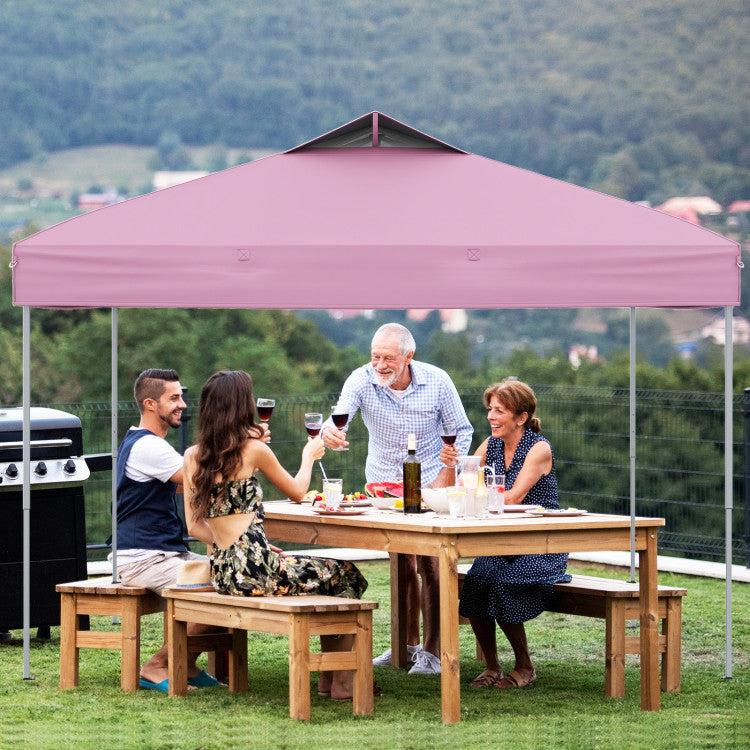 Hivvago 10 X 10 Ft Foldable Outdoor Patio Shelter Canopy Tent With 1-Push Center Lock