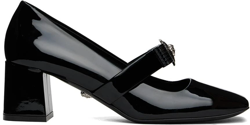 Versace Black Gianni Ribbon Block Heels 1