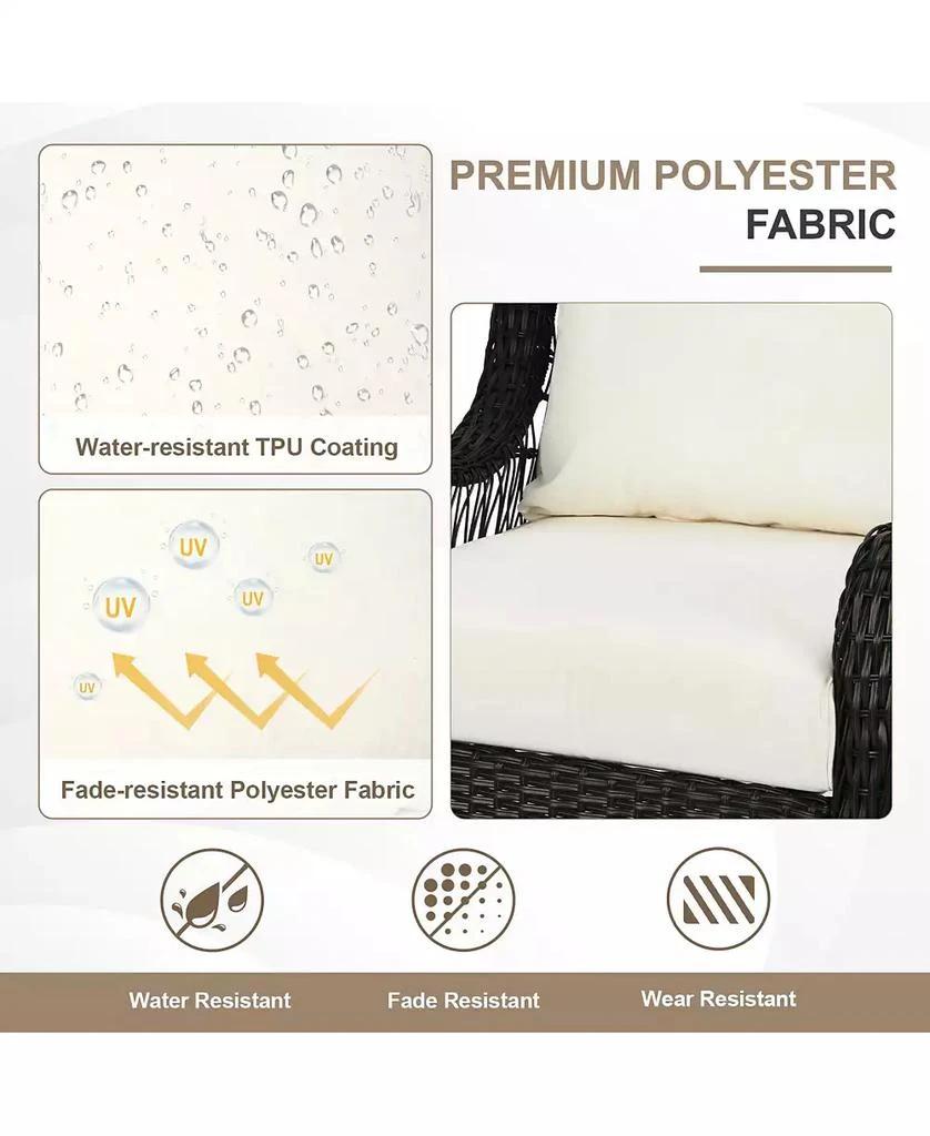 Aoodor 21x21 Inch Outdoor Deep Seat Cushion Set with Adjustable Straps and Waterproof 6