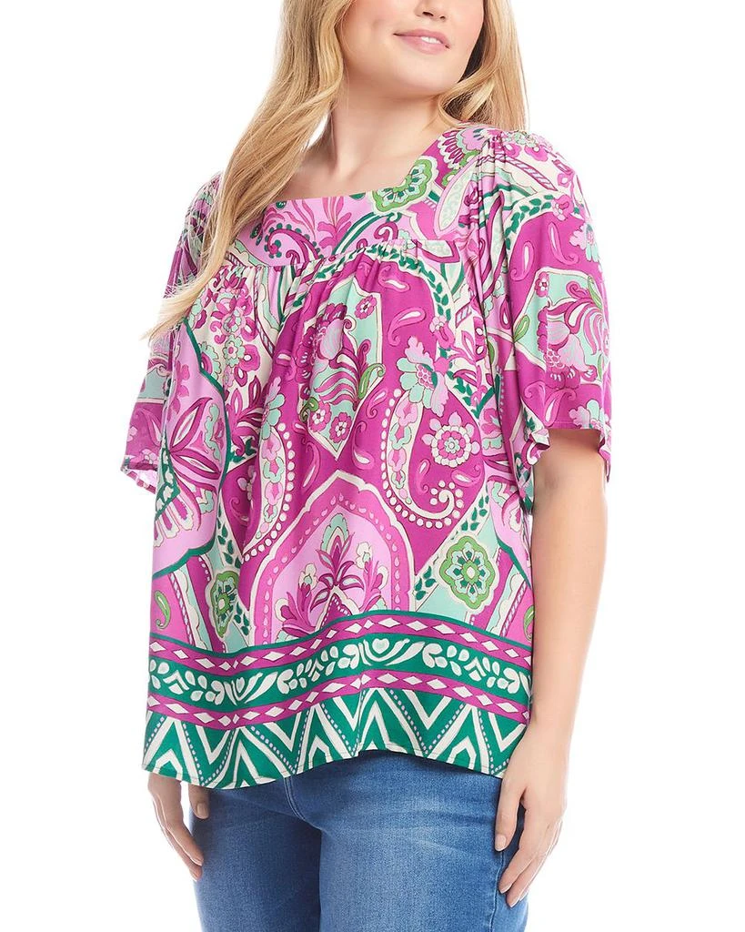 Karen Kane Plus Size Flare Sleeve Square Neck Top 3