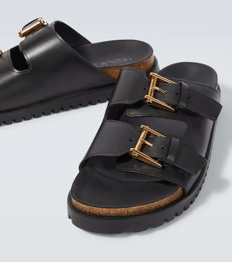 Versace Barocco leather-trimmed slides 3
