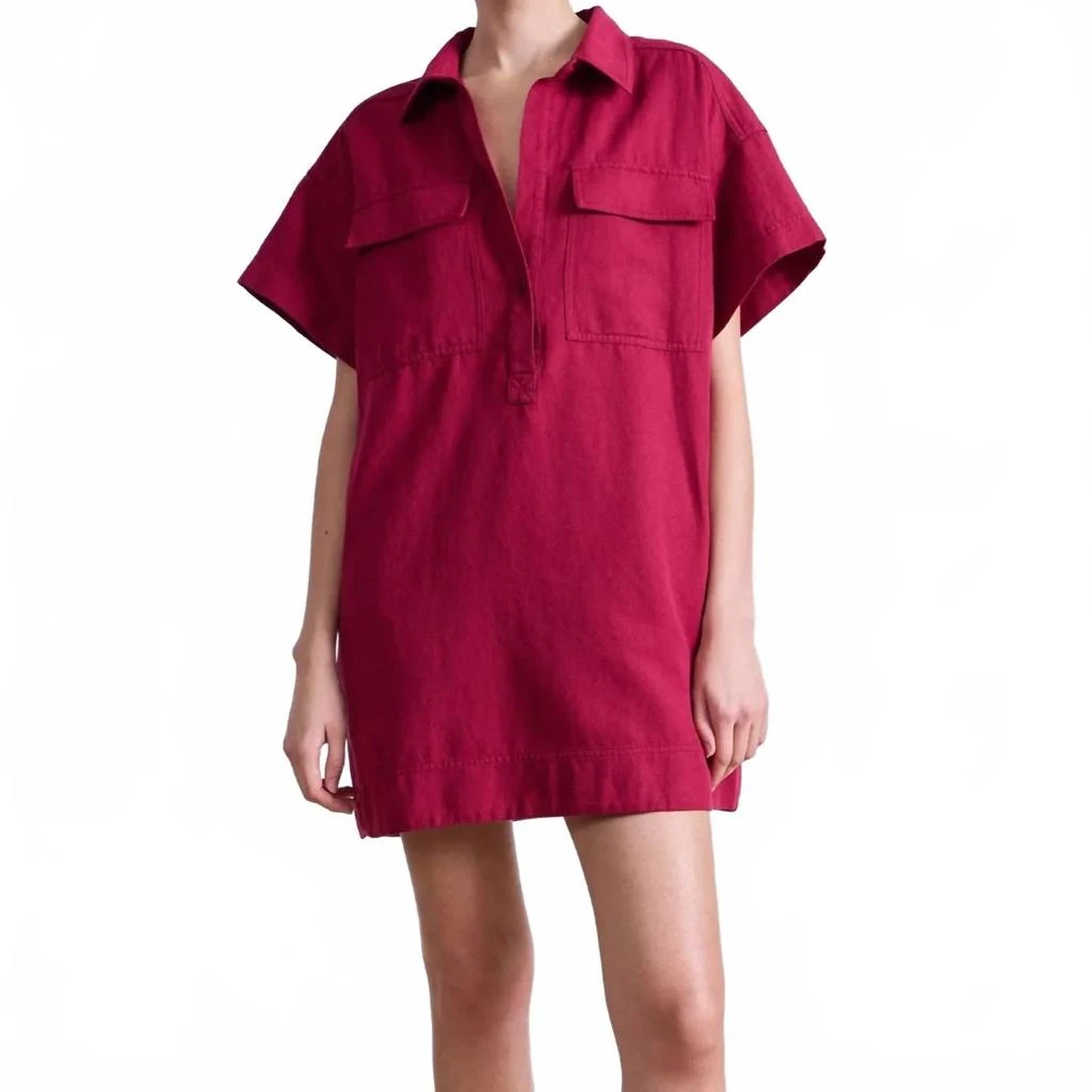 Apiece Apart Stefana Shirt Dress In Rumba Red 2