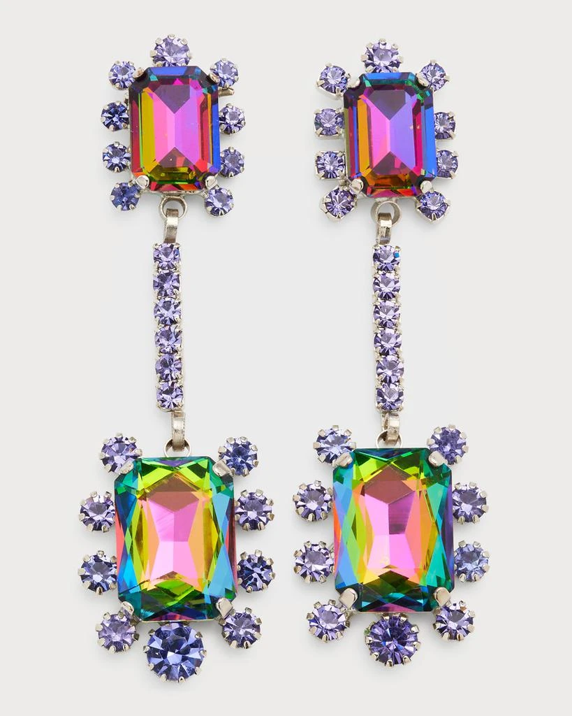 Elizabeth Cole Gaia Linear Crystal Dangle Earrings 1