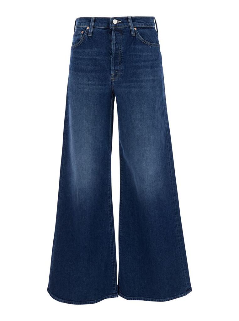 MOTHER Blue Five-Pocket Wide Jeans In Denim Woman