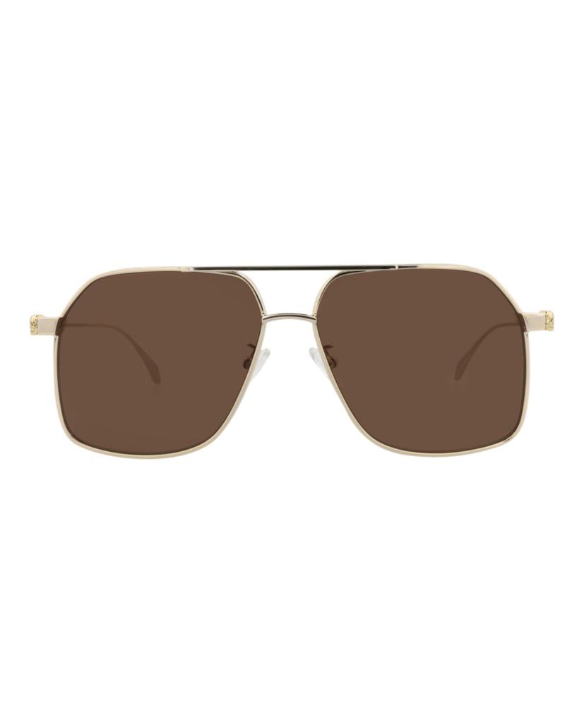 Alexander McQueen Aviator-Frame Metal Sunglasses