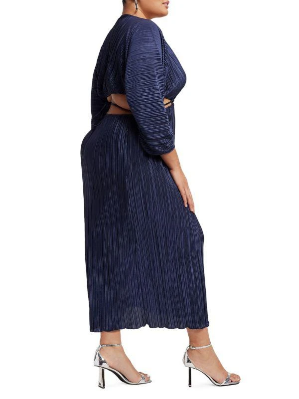 Good American Always Fits Plissé-Pleated Midi-Dress 2