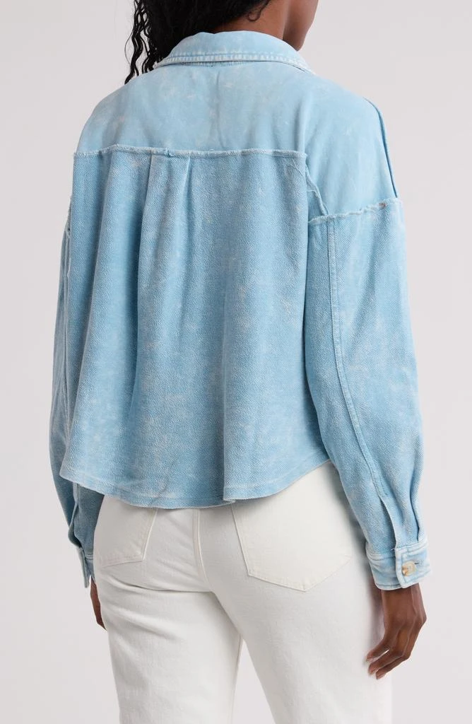 Blu Pepper Washed Patchwork Shacket 2