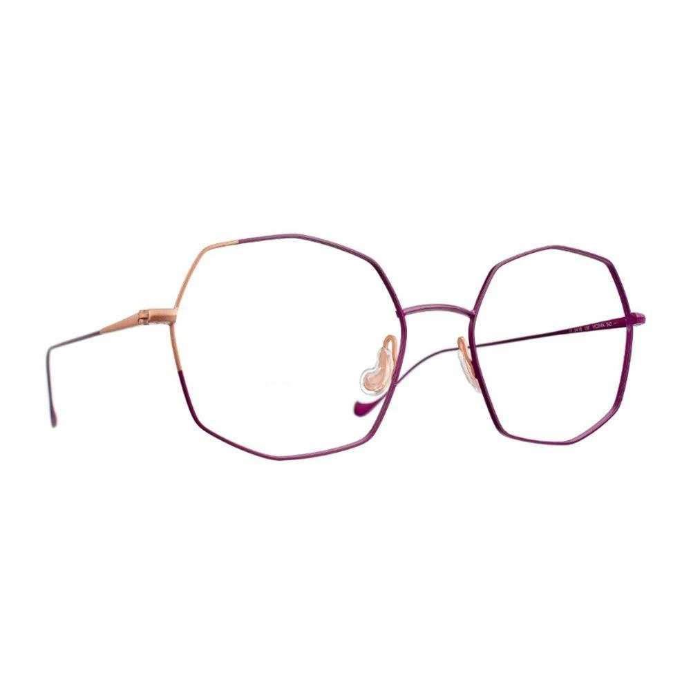 CAROLINE ABRAM Geometric Purple and Peach-Pink Optical Frames