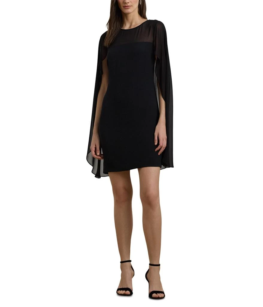 Ralph Lauren Cape Georgette Cocktail Dress 1