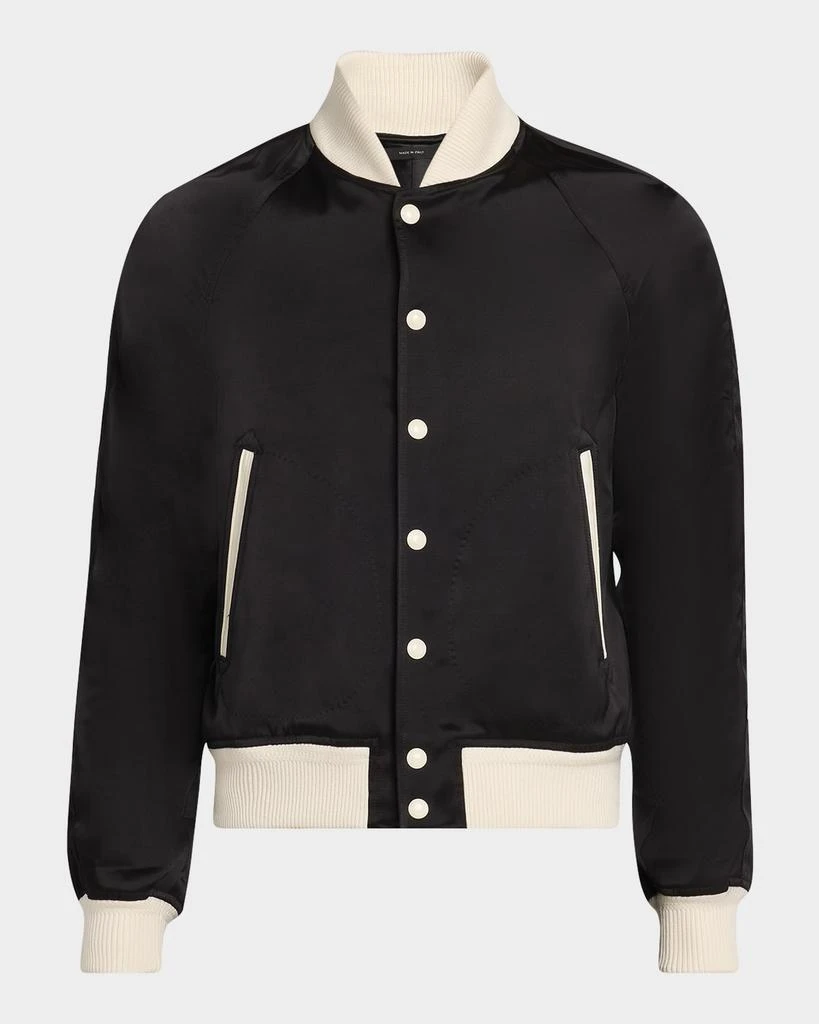 Tom Ford Men's Satin Snap-Front Bomber Jacket 1