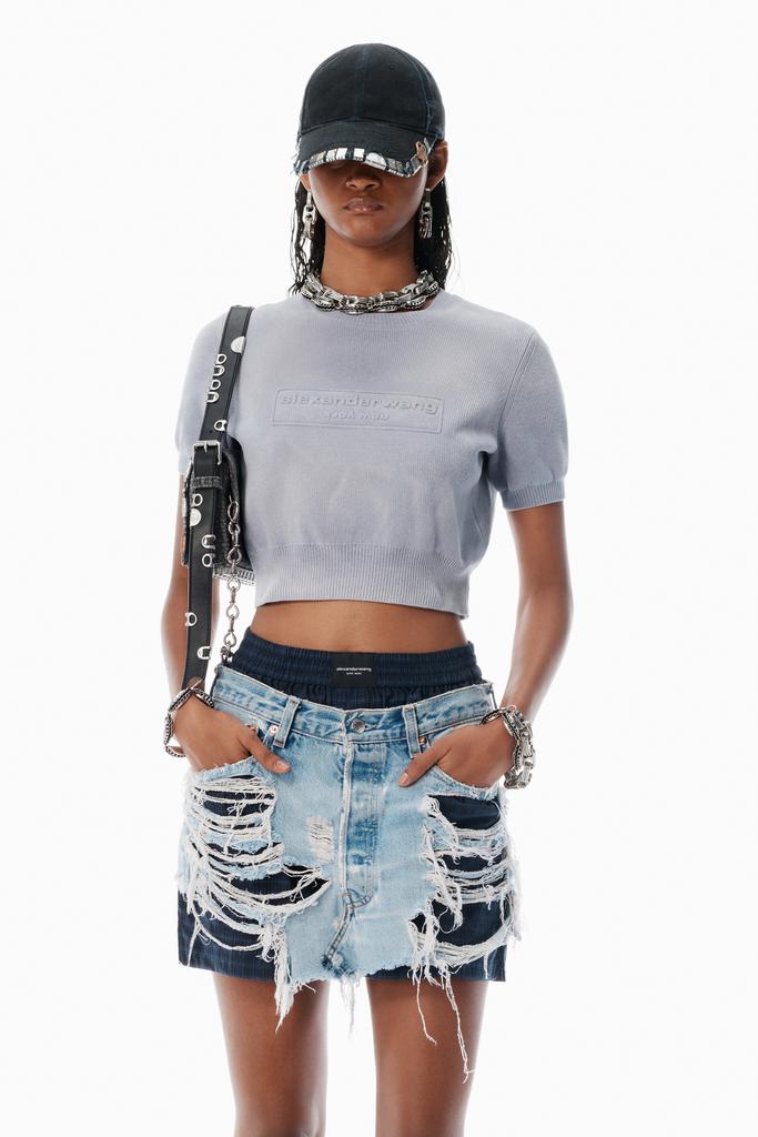 Alexander Wang Grey Cotton-Blend Chenille Logo Pullover