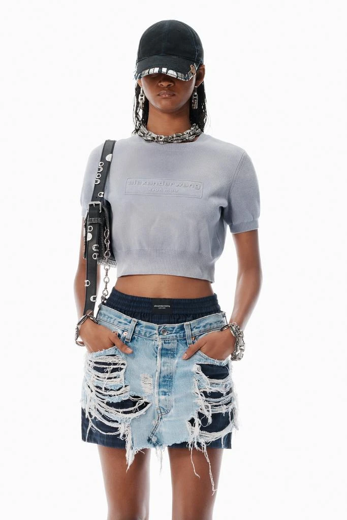 Alexander Wang Grey Cotton-Blend Chenille Logo Pullover 1