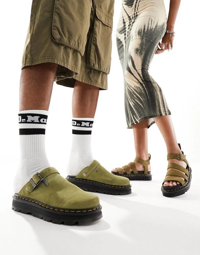 Dr. Martens Dr Martens ZebZag mule in khaki suede 4