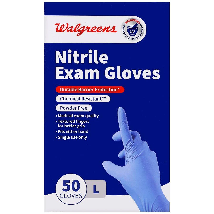 Walgreens Nitrile Exam Gloves L