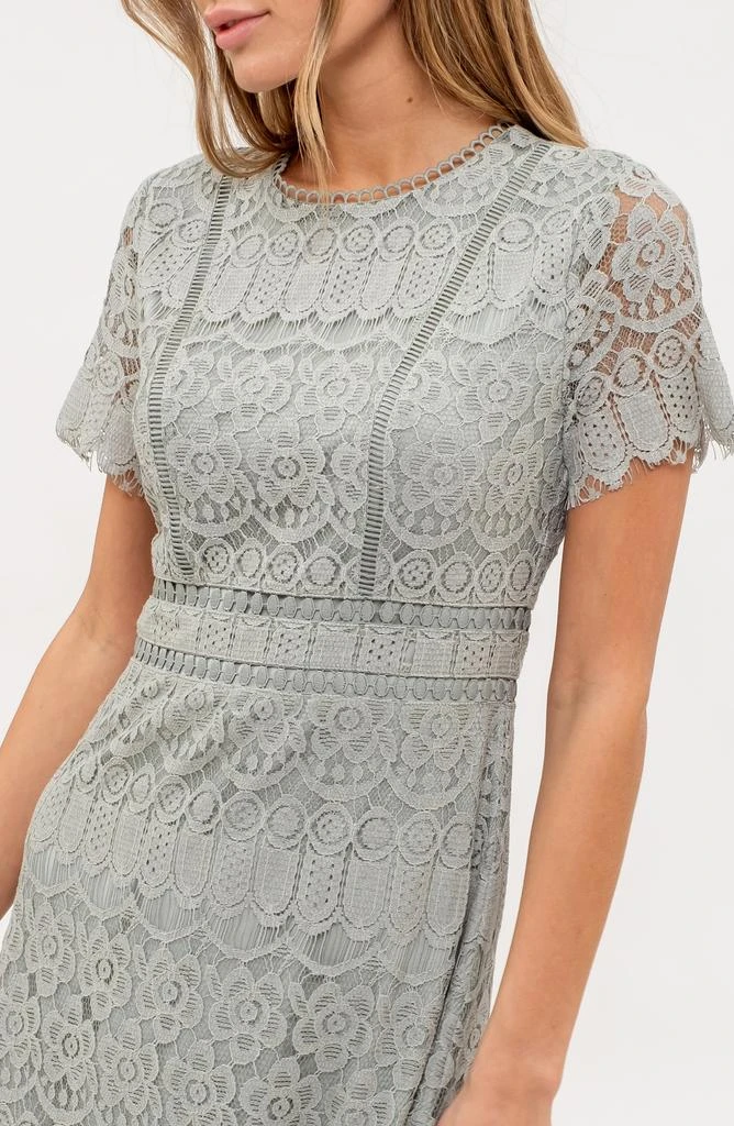AUGUST SKY Scalloped Lace Midi Dress 6