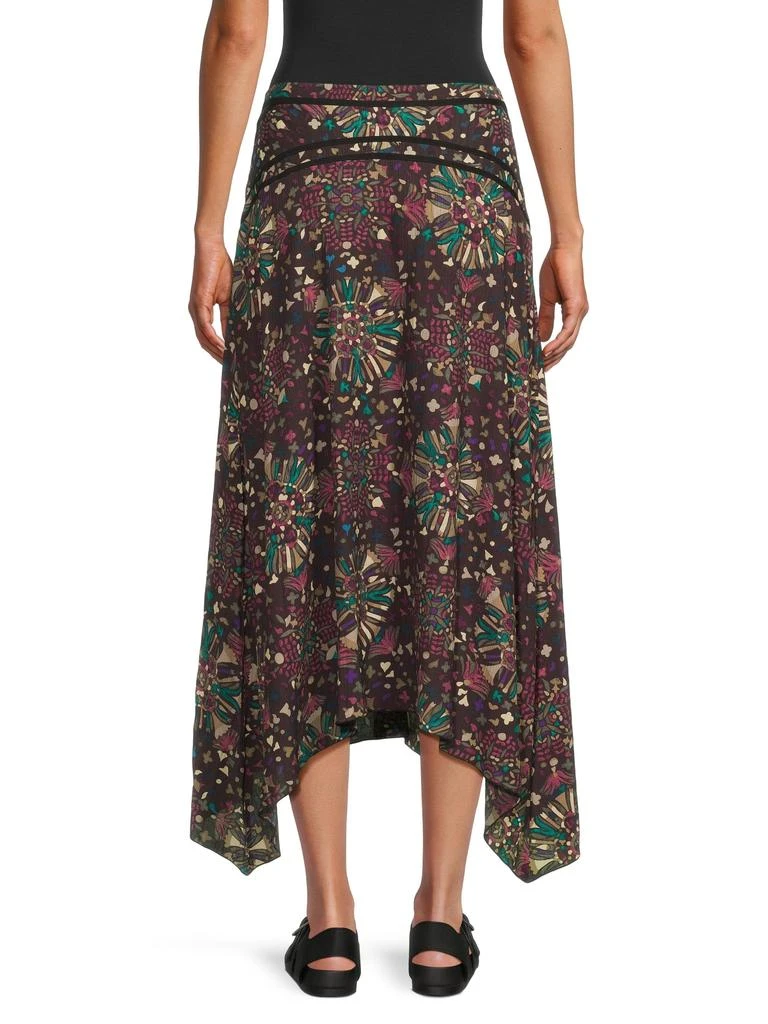 ba&sh Jupe Friea Printed Handkerchief-Hem Midi-Skirt 2