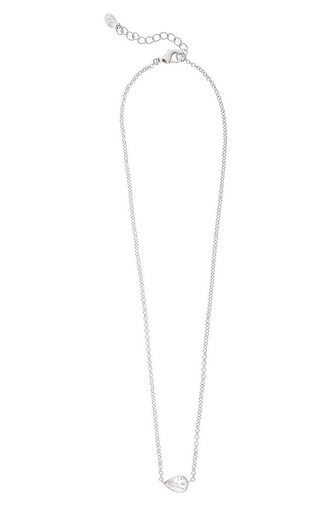Rivka Friedman Rhodium Plated CZ Pendant Necklace