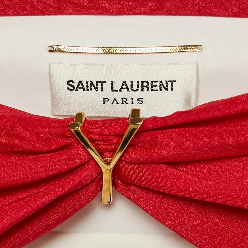 Yves Saint Laurent Saint Laurent Black/Red Jersey Cut-Out Strapless Jumpsuit One Size 3
