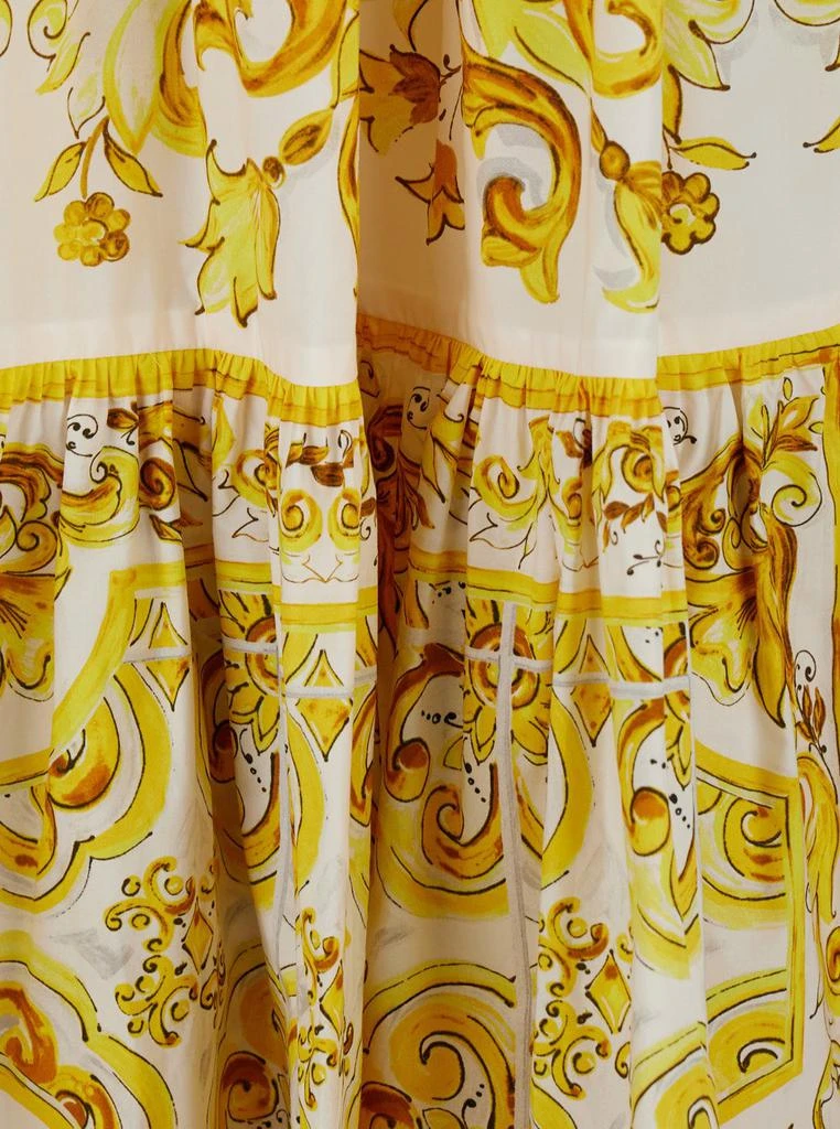 Dolce & Gabbana Dolce & Gabbana Majolica Printed Ruffled Midi Poplin Skirt 3