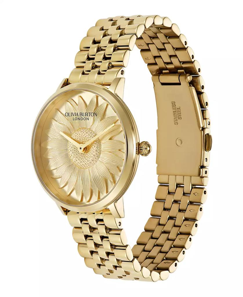 Olivia Burton Women's Sunflower Gold Tone Stainless Steel Bracelet Watch