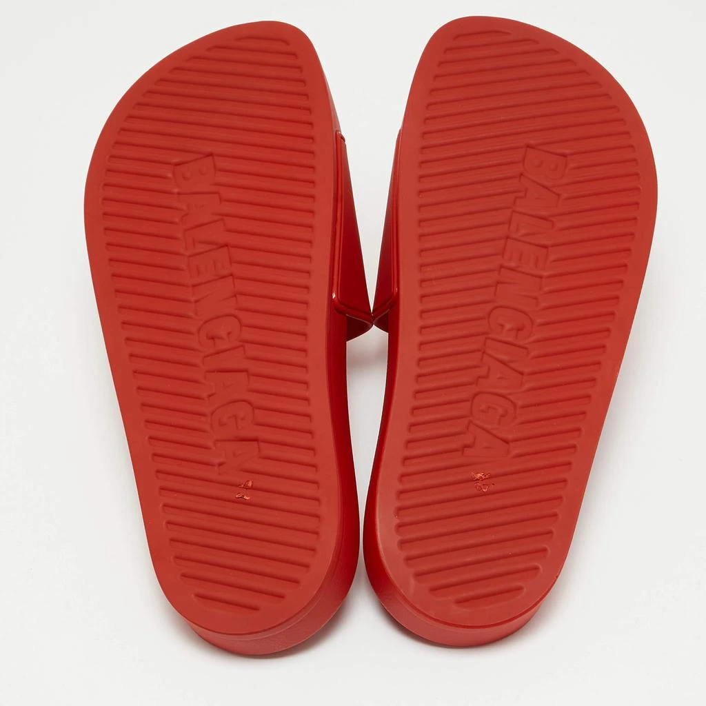 Balenciaga Balenciaga Red Rubber Logo Pool Slides Size 42 6