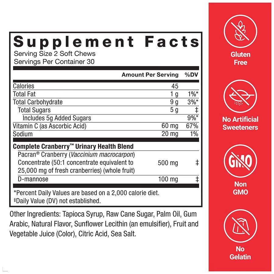 Force Factor Urinary Health Support Formula Sweet Cranberry 4