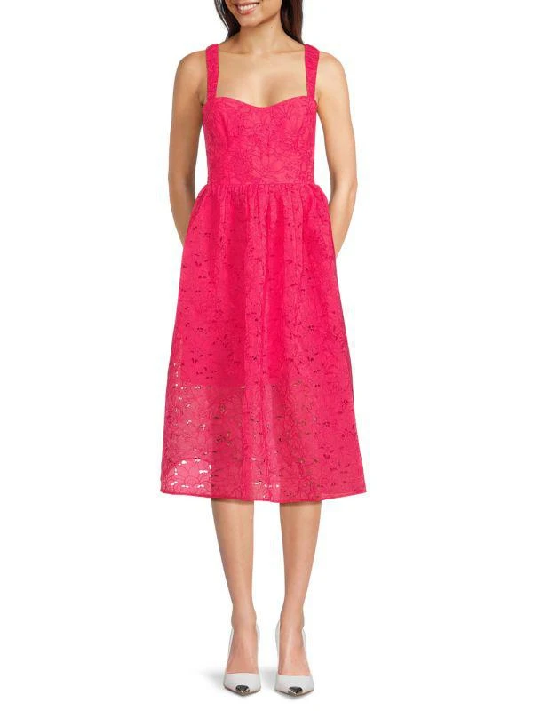 French Connection Sweetheart Lace Midi Dress 1