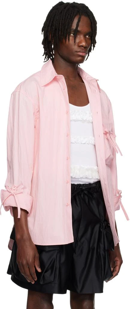 Simone Rocha Pink Bow Detail Workwear Shirt 2