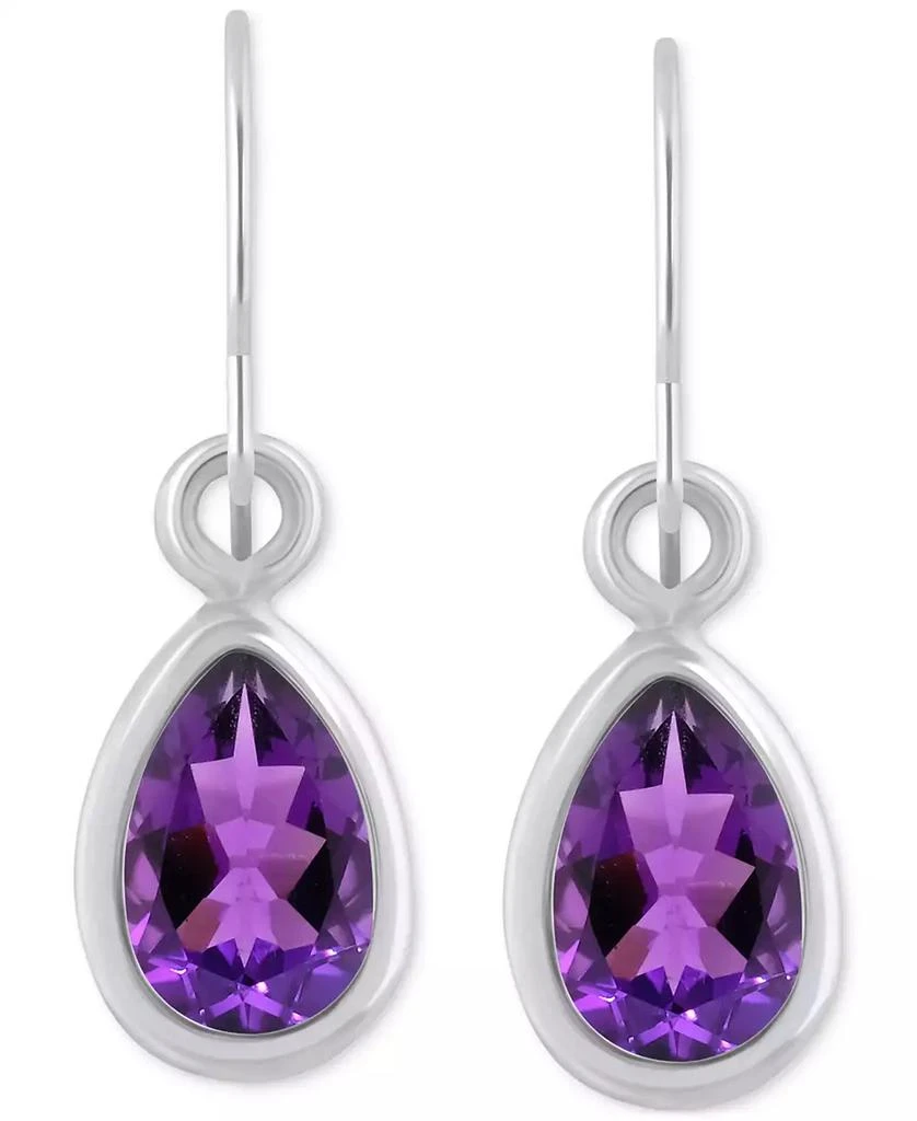 Macy
s Amethyst Pear Bezel Drop Earrings (3/4 ct. t.w) in 10k Gold (Also in Additional Gemstones)