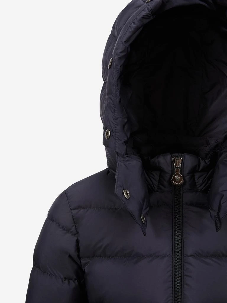 Moncler Moncler Enfant Girls Abelle Hooded Shearling Down Coat in Navy 3