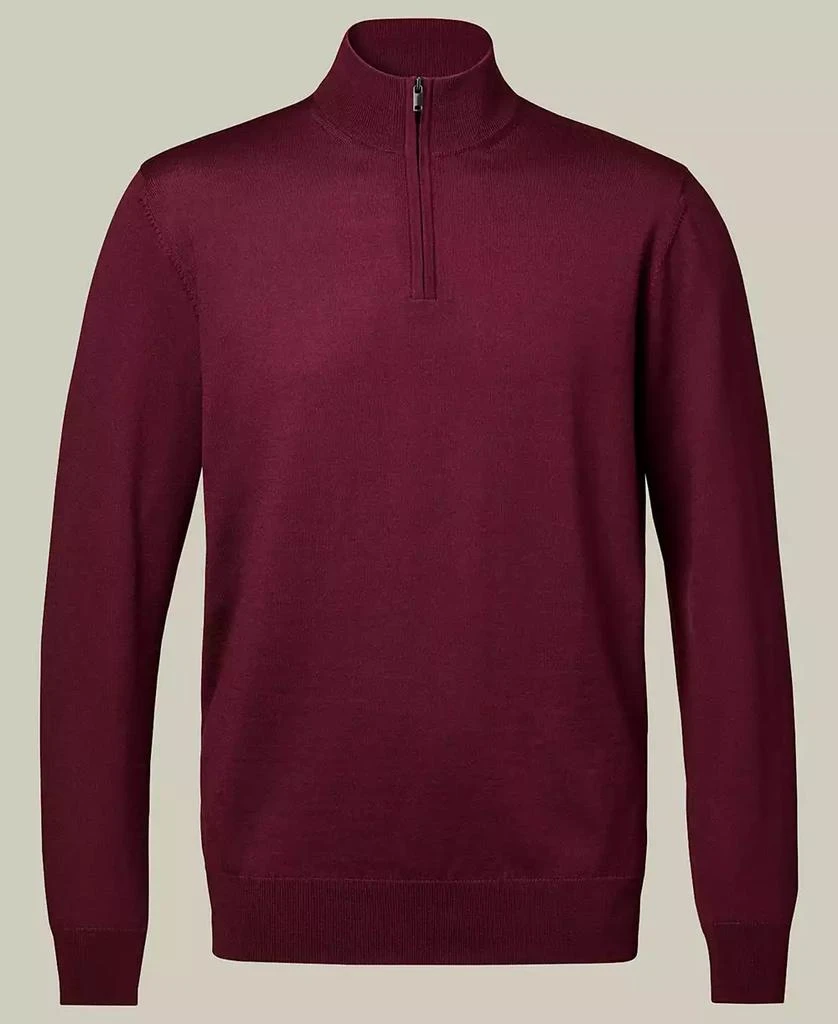 Charles Tyrwhitt Men's Long Sleeve Quarter-Zip Merino Wool Sweater 16