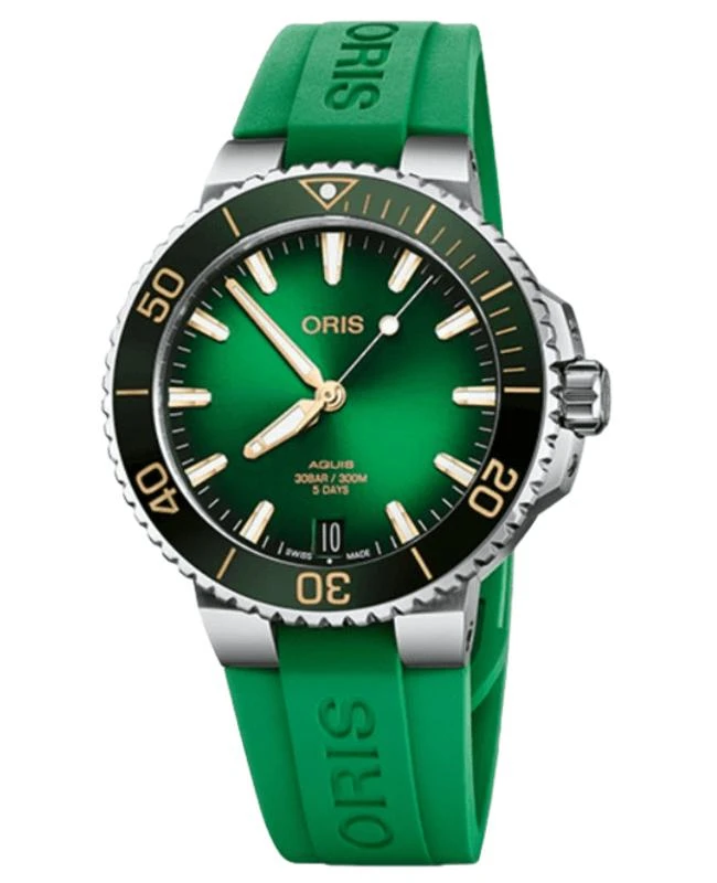 Oris Oris Aquis Date Automatic Green Dial Rubber Strap Men's Watch 01 400 7769 4127-07 4 22 77FC 1