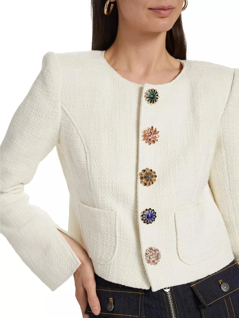 Cinq à Sept Randi Tweed Rhinestone-Button Jacket 6