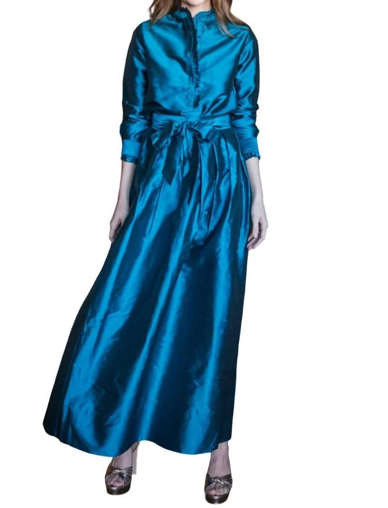 Ann Mashburn Frill Shirt In Atlantic Blue 3