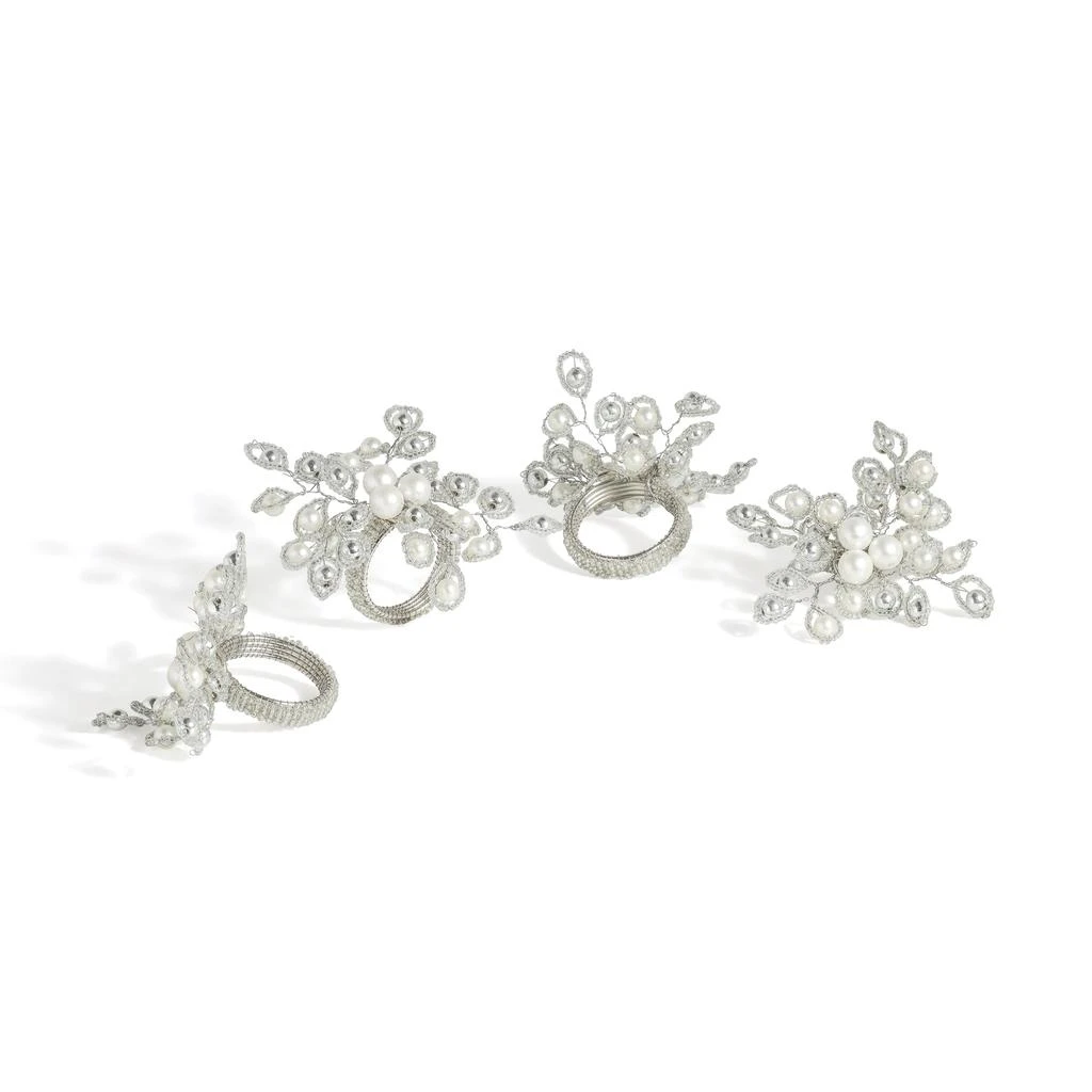 Tiramisu Arctic Halo Pearl 
Silver Napkin Rings (Set of 4)
