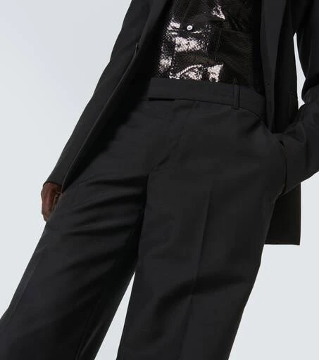 Alexander McQueen Low-rise wool and mohair wide-leg pants 5