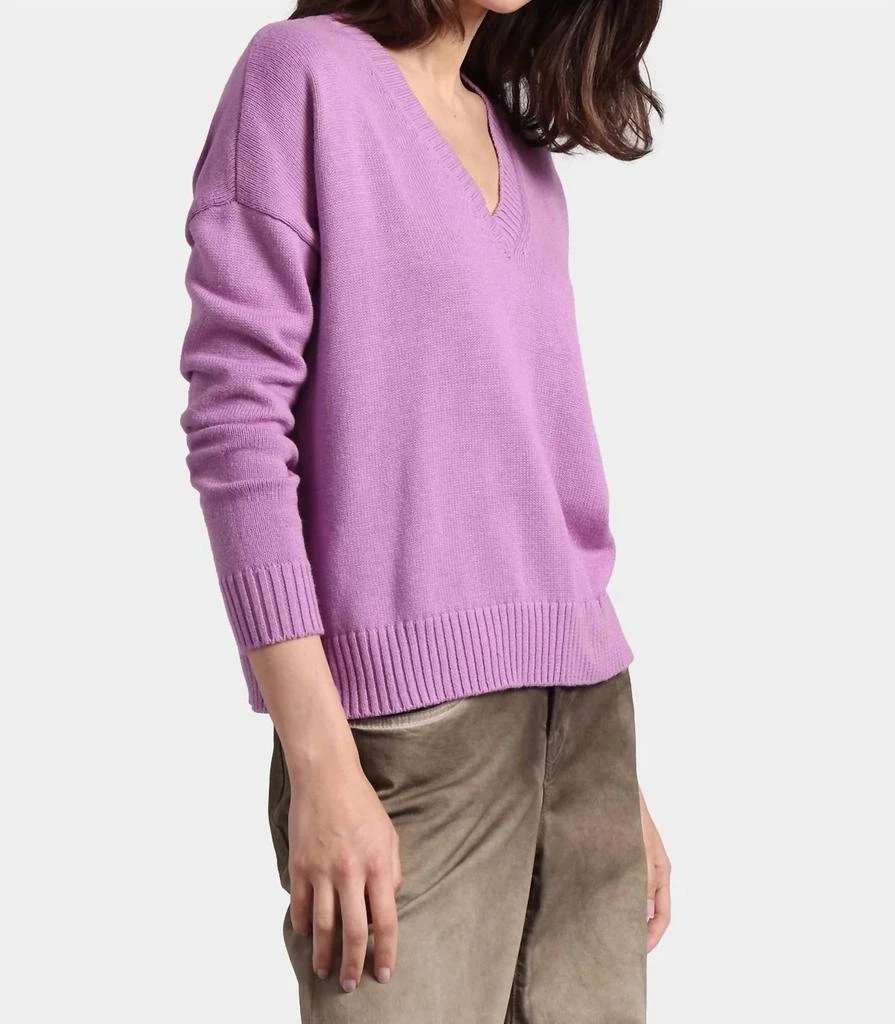 Minnie Rose Minnie Rose - Cotton Cashmere Boxy V-neck Sweater 3